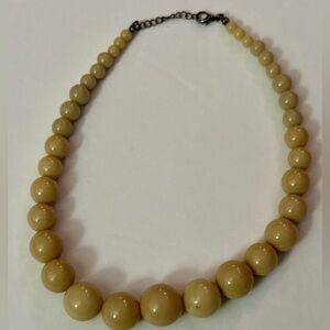 Chunky Beaded Necklace | Tan Bubblegum Beads Statement Jewelry for Women